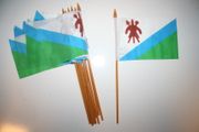 6 LESOTHO NATIONAL COUNTRY FLAG 4" X 6" SMALL STICK FLAGS ON 10" POLE .. NEW