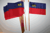6 LIECHENSTEIN NATIONAL COUNTRY FLAG 4" X 6" SMALL STICK FLAGS ON 10" POLE .. NEW