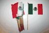 6 MEXICO NATIONAL COUNTRY FLAG 4" X 6" SMALL STICK FLAGS ON 10" POLE .. NEW