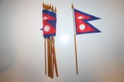 6 NEPAL NATIONAL COUNTRY 4" X 6" SMALL STICK FLAGS ON 10" POLE .. NEW