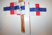 6 NETHERLANDS ANTILLES NATIONAL COUNTRY 4" X 6" SMALL STICK FLAGS ON 10" POLE ... NEW