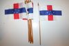 6 NETHERLANDS ANTILLES NATIONAL COUNTRY 4" X 6" SMALL STICK FLAGS ON 10" POLE ... NEW
