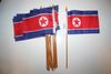6 NORTH KOREA NATIONAL COUNTRY FLAG 4" X 6" SMALL STICK FLAGS ON 10" POLE .. NEW