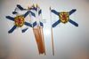 6 NOVA SCOTIA CANADIAN PROVINCIAL FLAG 4" X 6" SMALL STICK FLAG ON 10" POLE .. NEW