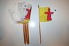 6 NUNAVUT CANADIAN PROVINCIAL FLAG 4" X 6" SMALL STICK FLAGS ON 10" POLE .. NEW