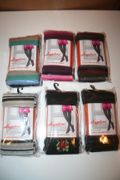6 PAIRS OF LADIES WINTER THICK STRIPED TIGHTS WITH FEET ... 90-165 LBS .. NEW IN PACKAGE
