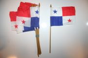 6 PANAMA NATIONAL COUNTRY 4" X 6" SMALL STICK FLAGS ON 10" POLE .. NEW