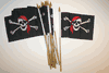 6 PIRATE SKULL & CROSS BONES WITH RED BANDANA 4" X 6" SMALL STICK FLAGS ON 10" POLE .. NEW 6 PIRATE SKULL & CROSS BONES WITH RED BANDANA 4" X 6" SMALL STICK FLAGS ON 10" POLE .. NEW