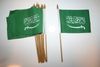 6 SAUDI ARABIA NATIONAL COUNTRY 4" X 6" SMALL STICK FLAGS ON 10" POLE .. SAUDI-ARABIA ...NEW