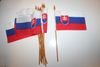 6 SLOVAKIA NATIONAL COUNTRY 4" X 6" SMALL STICK FLAGS ON 10" POLE ... NEW
