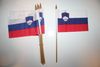 6 SLOVENIA NATIONAL COUNTRY 4" X 6" SMALL STICK FLAGS ON 10" POLE .. NEW
