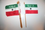6 SOMALILAND NATIONAL COUNTRY 4" X 6" SMALL STICK FLAGS ON 10" POLE .. NEW