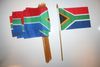 6 SOUTH AFRICA COUNTRY 4" X 6" SMALL STICK FLAGS ON 10" POLE ..NEW