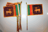 6 SRI LANKA COUNTRY 4" X 6" SMALL STICK FLAGS ON 10" POLE 
