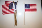 6 USA COUNTRY 4" X 6" SMALL STICK FLAGS WITH 10" STICK .. NEW