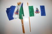 6 YUKON CANADIAN PROVINCIAL FLAG 4" X 6" SMALL STICK FLAGS ON 10" POLE ..NEW