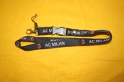 AC MILAN BLACK LANYARD KEYCHAIN PASSHOLDER NEW