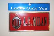 AC MILAN FC FOOTBALL CLUB RED SOCCER LICENSE PLATE STICKER ... NEW