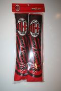 AC MILAN FOOTBALL CLUB AUTOMOBILE SEAT BELT COVERS PROTECTORS .. SOCCER .. NEW