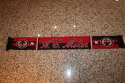 AC MILAN RED & BLACK STRIPED SCARF SCARVES ... FOOTBALL SOCCER NEW