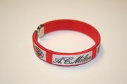 AC MILAN RED FLEXIBLE METAL NYLON SOCCER FOOTBALL BRACELET ... NEW
