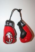 AC MILAN SOCCER FOOTBALL CLUB SET OF 2 BOXING GLOVES FOR YOUR CAR MIRROR .. NEW
