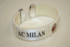 AC MILAN WHITE SUPER THICK FLEXIBLE BRACELET WRISTBAND .. FOOTBALL SOCCER CLUB .. NEW