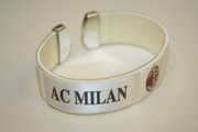 AC MILAN WHITE SUPER THICK FLEXIBLE BRACELET WRISTBAND .. FOOTBALL SOCCER CLUB .. NEW