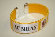 AC MILAN YELLOW SUPER THICK FLEXIBLE BRACELET WRISTBAND .. FOOTBALL SOCCER CLUB .. NEW