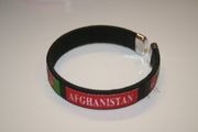 AFGHANISTAN BLACK COUNTRY FLAG FLEXIBLE METAL NYLON BRACELET ... NEW