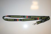  AFGHANISTAN BLACK COUNTRY FLAG LANYARD KEYCHAIN PASSHOLDER ... NEW