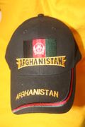 AFGHANISTAN COUNTRY FLAG BLACK EMBROIDERED HAT CAP... NEW