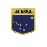 ALASKA USA SHIELD FLAG IRON ON PATCH CREST BADGE 3 X 3 1/2 INCHES ... NEW