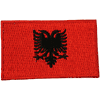 ALBANIA COUNTRY FLAG SMALL IRON ON PATCH CREST BADGE .. NEW