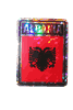 ALBANIA SQUARE COUNTRY FLAG METALLIC BUMPER STICKER DECAL .. SIZE 11 3/4" X 3" INCHES .. NEW