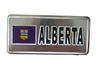 ALBERTA COUNTRY FLAG SILVER SMALL METALLIC LICENSE PLATE DECAL STICKER EMBLEM ...