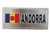 ANDORRA COUNTRY FLAG SMALL METAL LICENSE PLATE STICKER DECAL EMBLEM .. NEW