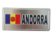 ANDORRA COUNTRY FLAG SMALL METAL LICENSE PLATE STICKER DECAL EMBLEM .. NEW