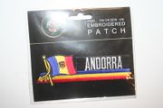 ANDORRA COUNTRY FLAG WORD IRON ON PATCH CREST BADGE .. NEW