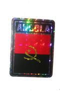 ANGOLA SQUARE COUNTRY FLAG METALLIC BUMPER STICKER DECAL .. SIZE 11 3/4" X 3" INCHES .. NEW