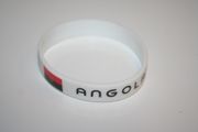 ANGOLA WHITE  COUNTRY FLAG SILICONE BRACELET WRISTBAND .. NEW