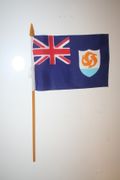 ANGUILLA COUNTRY 4" X 6" SMALL STICK FLAGS WITH 10" POLE .. NEW