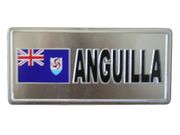 ANGUILLA COUNTRY FLAG SMALL METAL LICENSE PLATE STICKER DECAL EMBLEM .. NEW