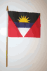 ANTIGUA & BARBUDA COUNTRY 4" X6" SMALL STICK FLAG WITH 10" POLE .. NEW