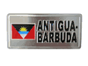 ANTIGUA & BARBUDA COUNTRY FLAG SILVER LICENSE PLATE STICKER ... NEW