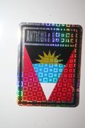 ANTIGUA & BARBUDA COUNTRY FLAG SMALL METALIC CAR AUTOMIBLE BUMPER STICKER DECAL EMBLEM . NEW