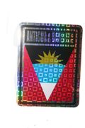 ANTIGUA & BARBUDA SQUARE COUNTRY FLAG METALLIC BUMPER STICKER DECAL .. SIZE 11 3/4" X 3" INCHES .. NEW