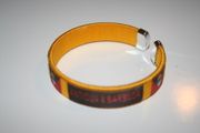 ANTIGUA & BARBUDA YELLOW  COUNTRY FLAG FLEXIBLE METAL NYLON BRACELET ... NEW 