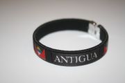 ANTIGUA BLACK COUNTRY FLAG FLEXIBLE METAL NYLON BRACELET .. NEW
