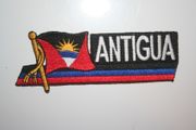 ANTIGUA COUNTRY FLAG WORD IRON-ON PATCH CREST BADGE .. NEW